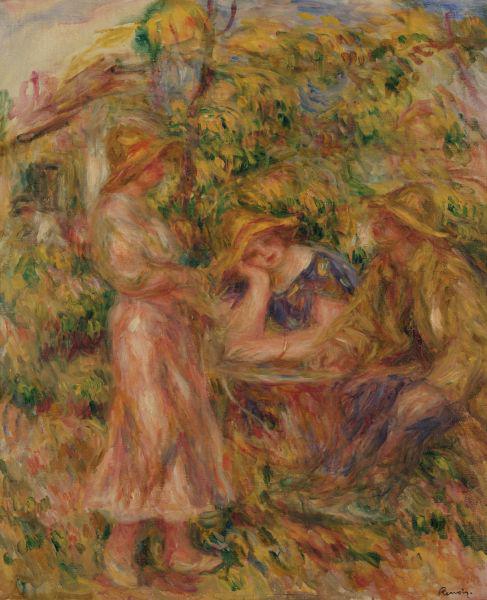 Pierre-Auguste Renoir Three Figures in Landscape oil painting image